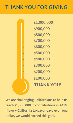 HELP US REACH OUR GOAL OF $1,000,000 IN CONTRIBUTIONS IN 2015. THANK YOU FOR GIVING!