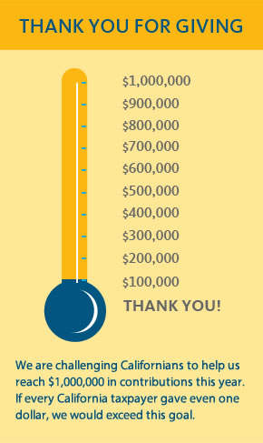 HELP US REACH OUR GOAL OF $1,000,000 IN CONTRIBUTIONS THIS YEAR. THANK YOU FOR GIVING!